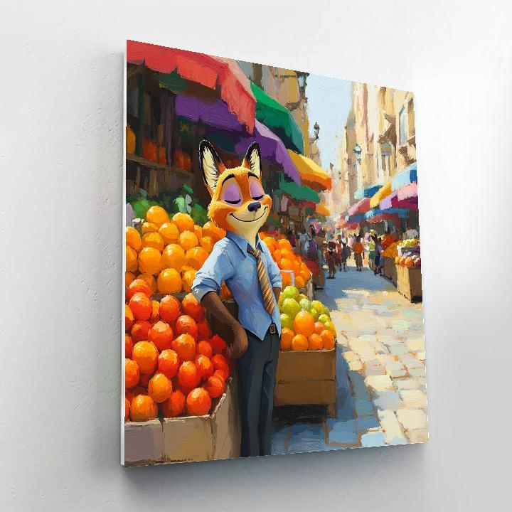Nick Wilde Market Plaza Smooth Talk Disney Inspired Numbered painting kits