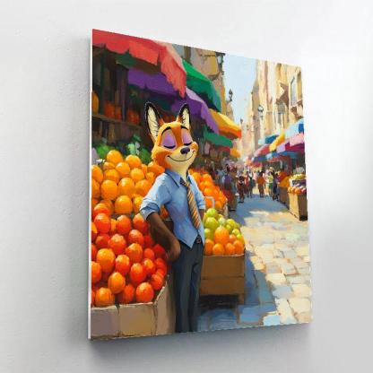 Nick Wilde Market Plaza Smooth Talk Disney Inspired Numbered painting kits
