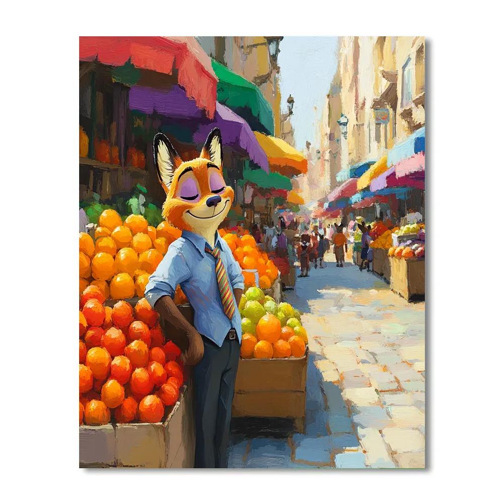 Nick Wilde Market Plaza Smooth Talk Disney Inspired Numbered painting kits