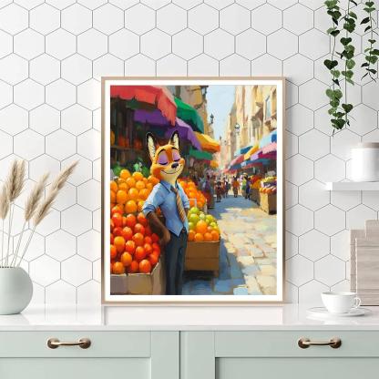 Nick Wilde Market Plaza Smooth Talk Disney Inspired Numbered painting kits