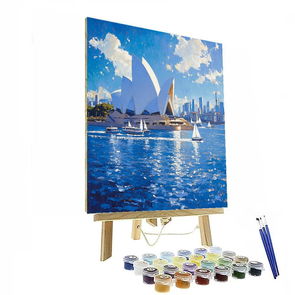 Sydney Opera House Sails Across The Harbor Morning Sydney Australia Painting by numbers kit
