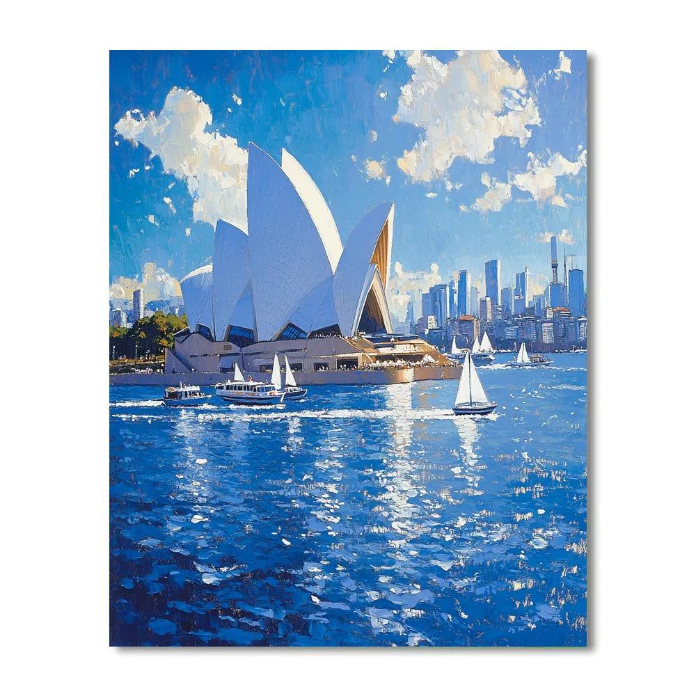 Sydney Opera House Sails Across The Harbor Morning Sydney Australia Painting by numbers kit