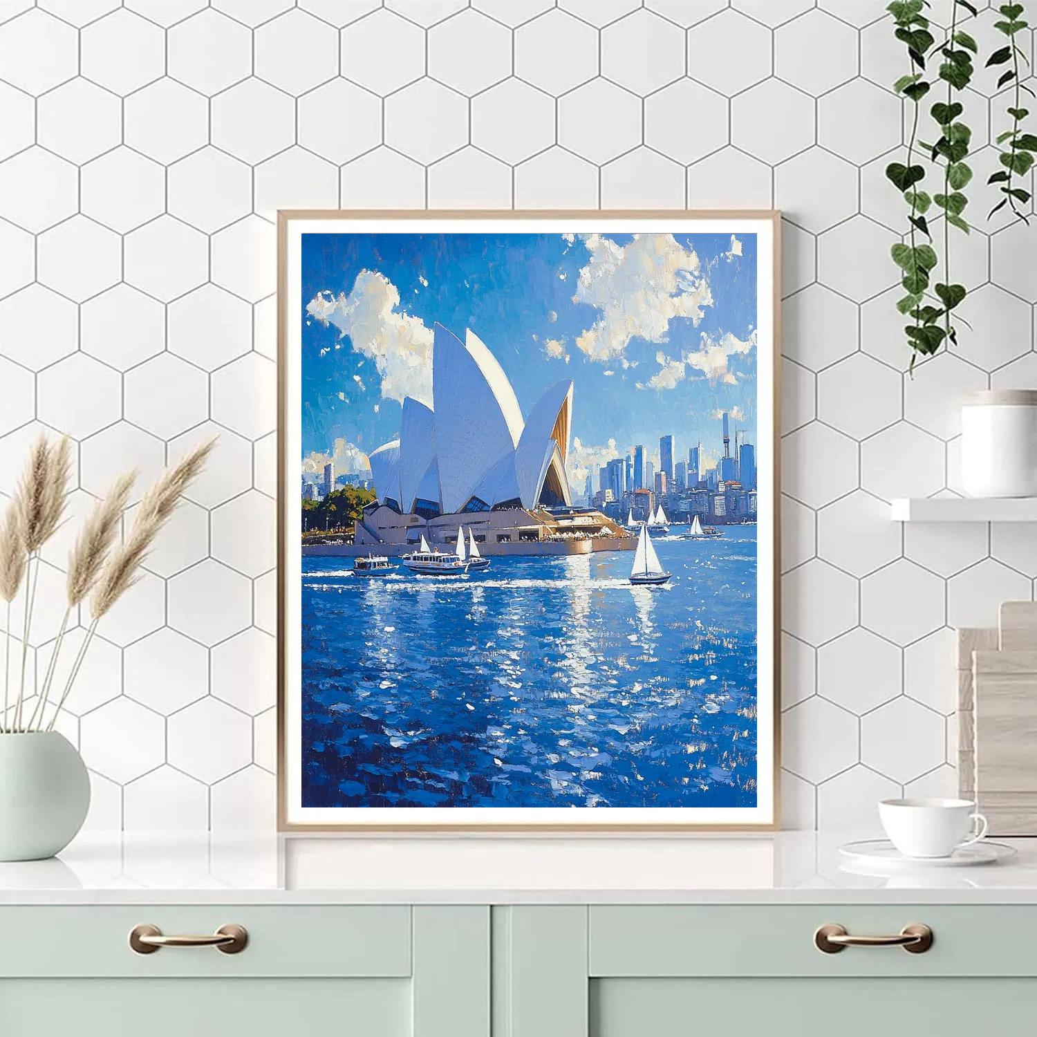 Sydney Opera House Sails Across The Harbor Morning Sydney Australia Painting by numbers kit