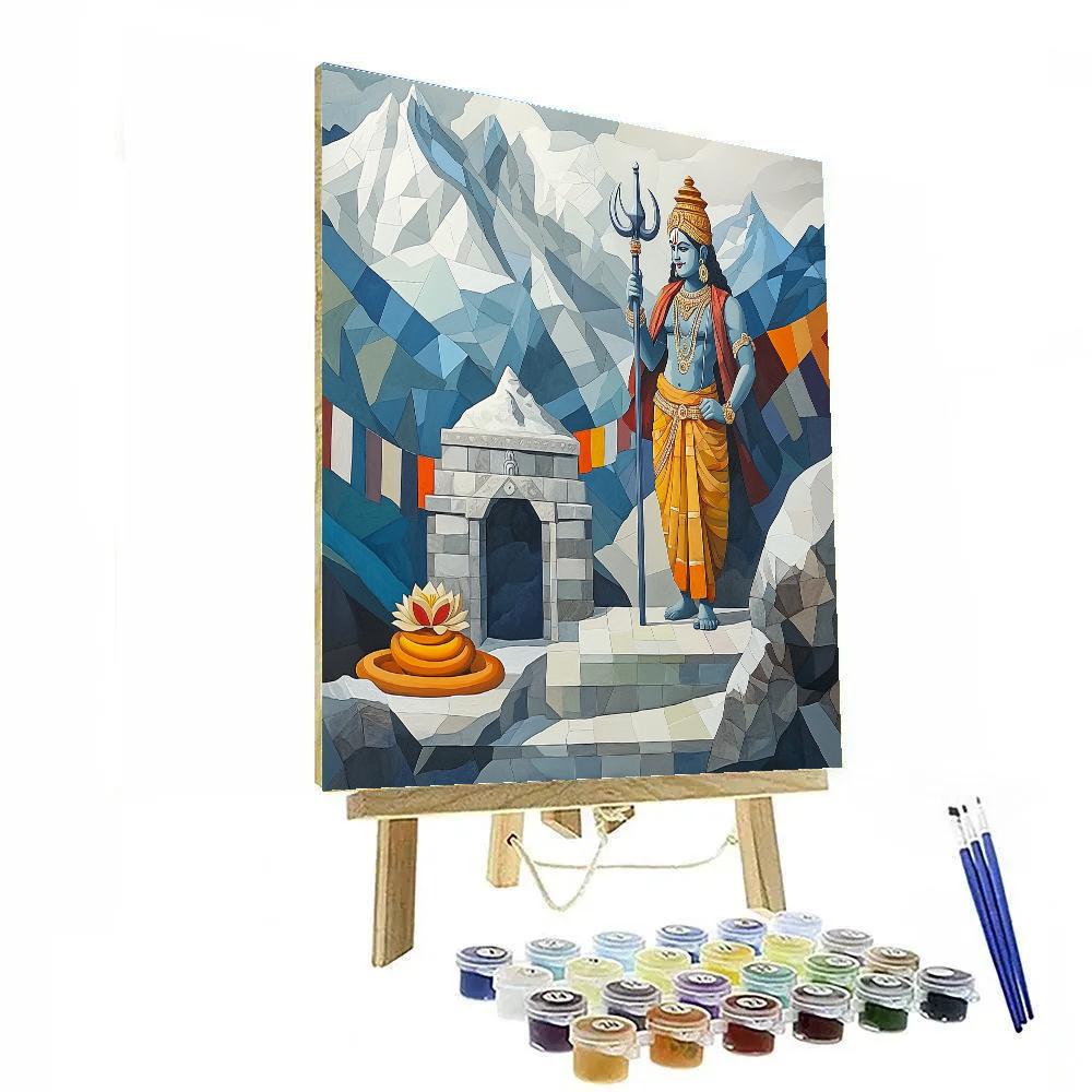 Vishnu As Protector Of The Mountain Shrine Pass paint by color