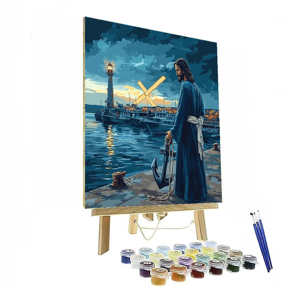 Night Harbor, Jesus As Anchor Of Hope Paint by numbers kits