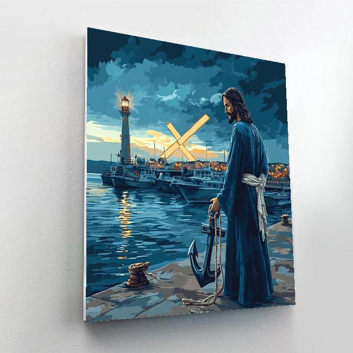 Night Harbor, Jesus As Anchor Of Hope Paint by numbers kits