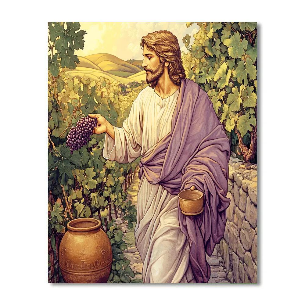 Jesus In The Vineyard Of New Wine painting number kit