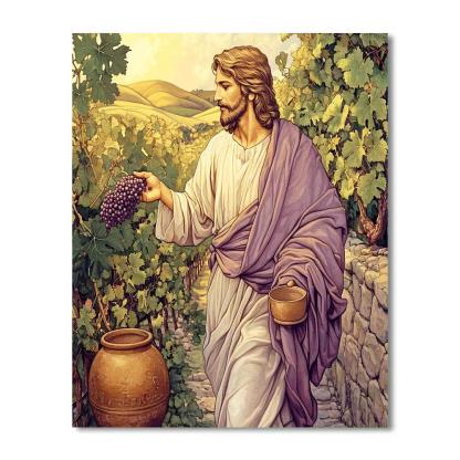 Jesus In The Vineyard Of New Wine painting number kit