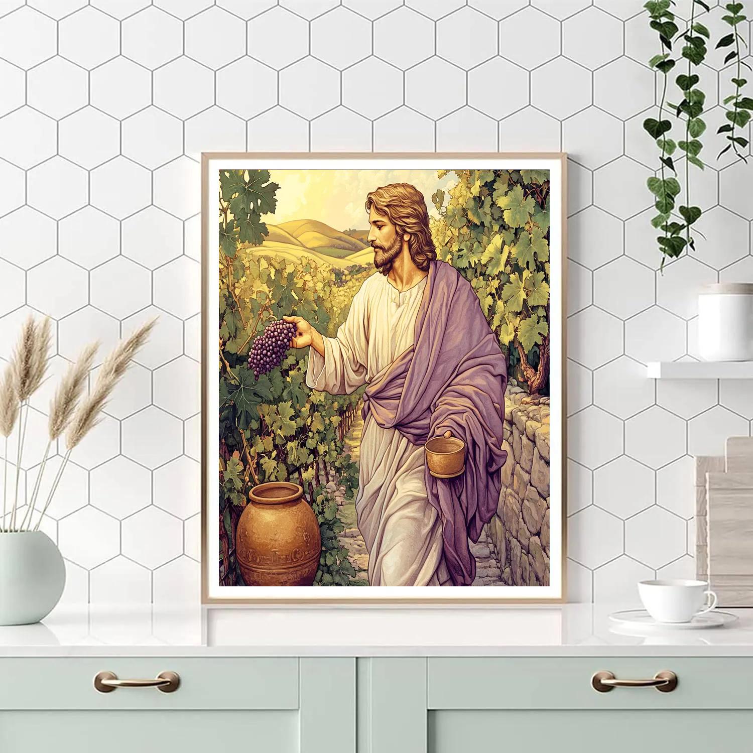 Jesus In The Vineyard Of New Wine painting number kit