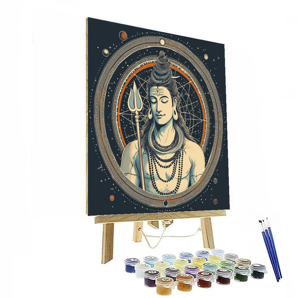 Cosmic Mandala Shiva Guardian paint by color