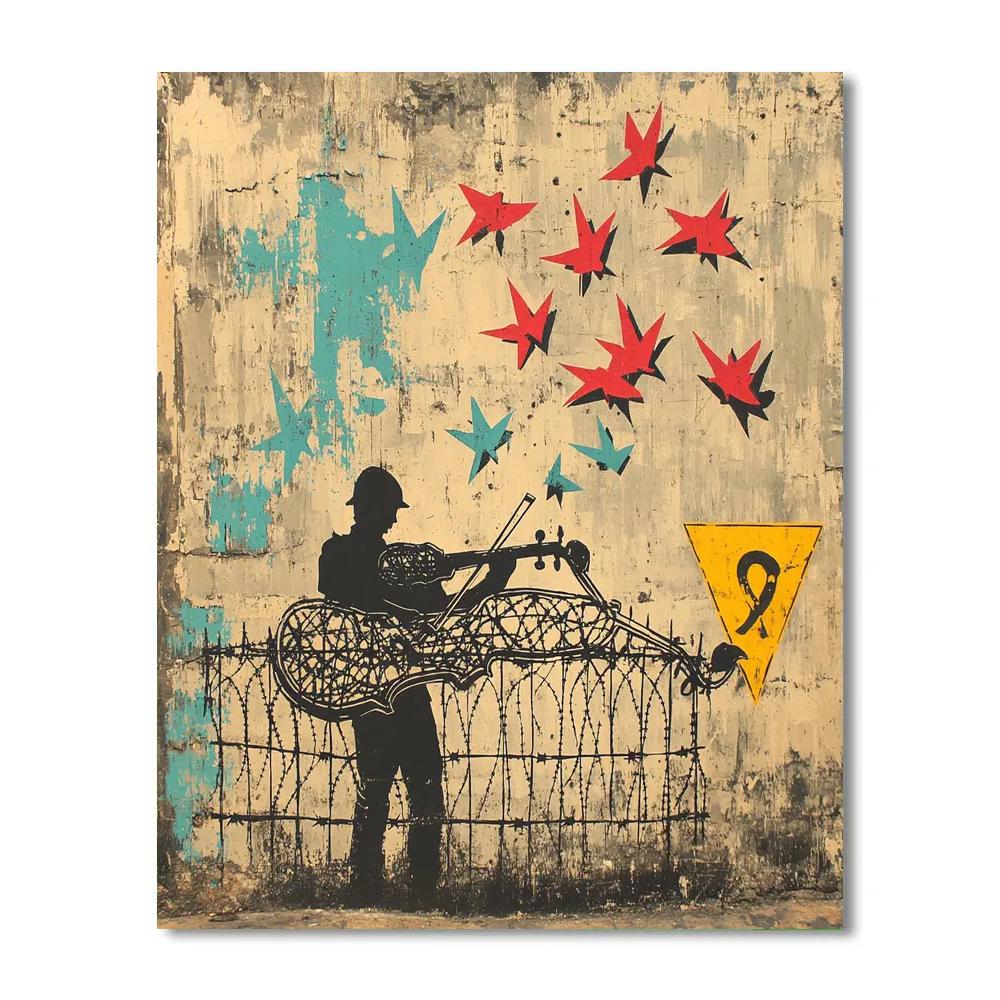 The Border Checkpoint Violin Numbered painting kits