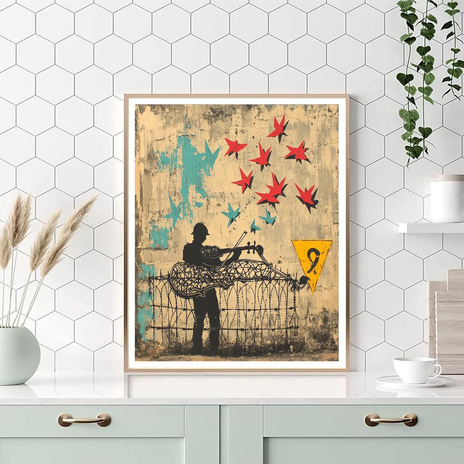 The Border Checkpoint Violin Numbered painting kits