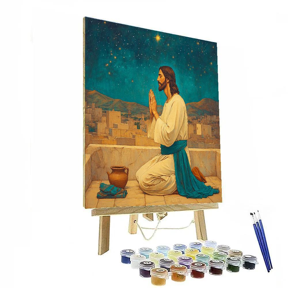 City Rooftop Prayer With Jesus Numbered painting kits