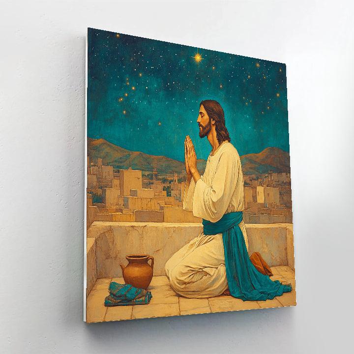 City Rooftop Prayer With Jesus Numbered painting kits
