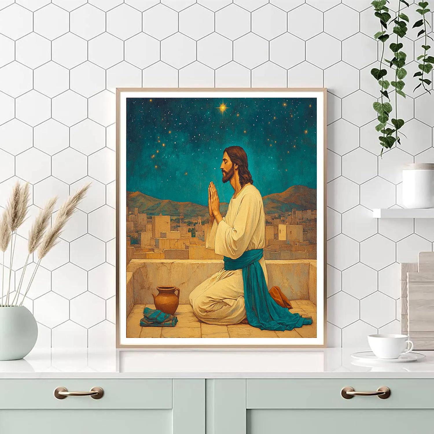 City Rooftop Prayer With Jesus Numbered painting kits