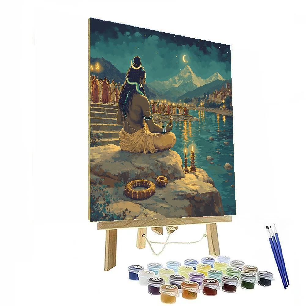 River Pilgrimage With Shiva In Stillness Numbered painting kits
