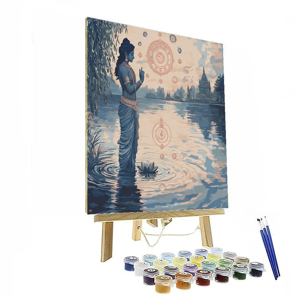 Vishnu In The Mirror Lake Of Avatars Painting by numbers kit