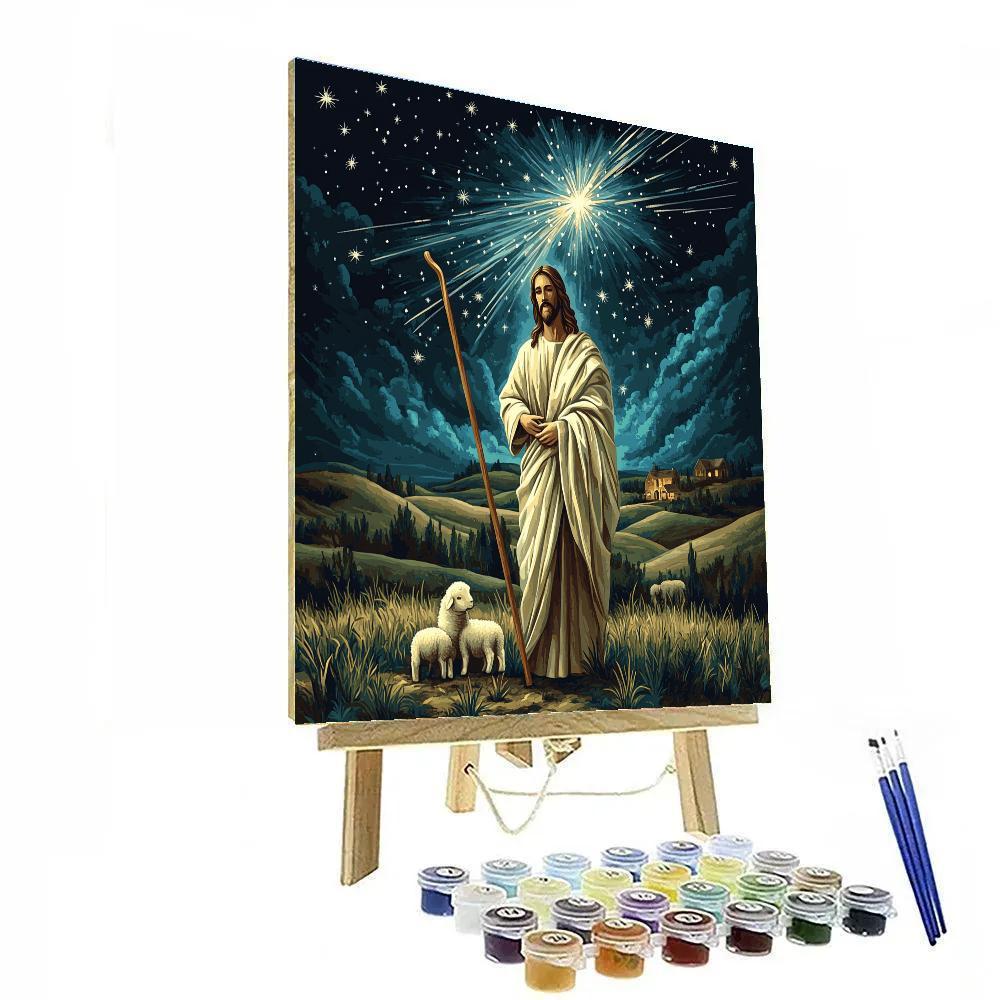 Jesus Shepherd Under Meteor Shower Paint by numbers art
