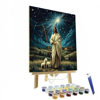 Jesus Shepherd Under Meteor Shower Paint by numbers art