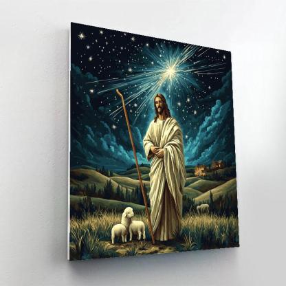 Jesus Shepherd Under Meteor Shower Paint by numbers art