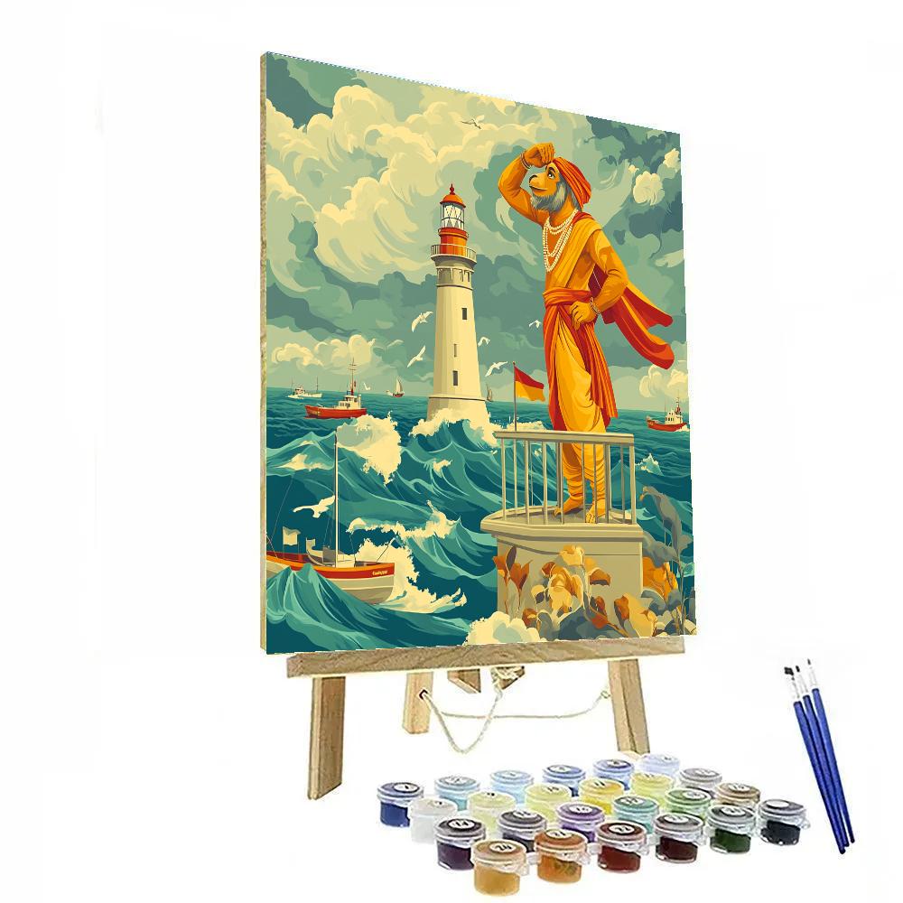Hanuman Lighthouse Guardian paint by numbers