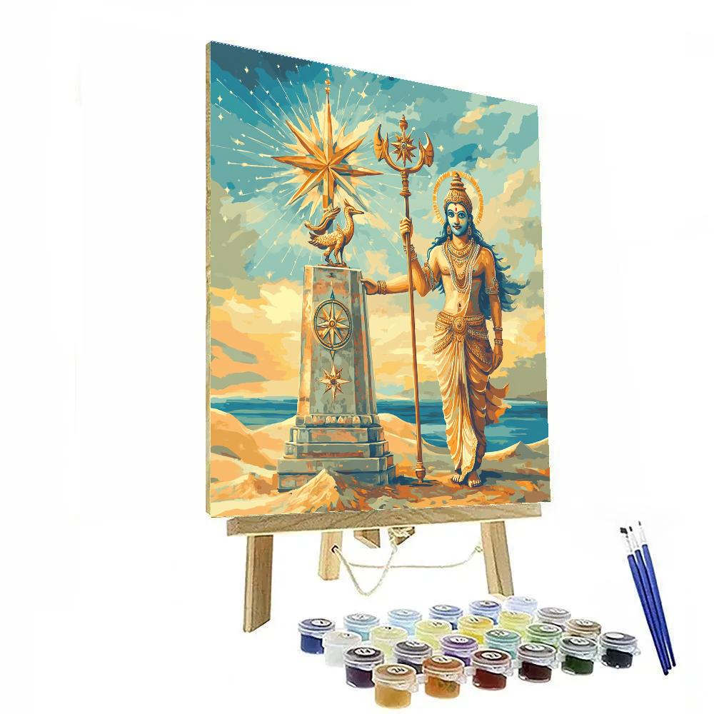 Vishnu Guiding A Star Compass For Travelers paint by color