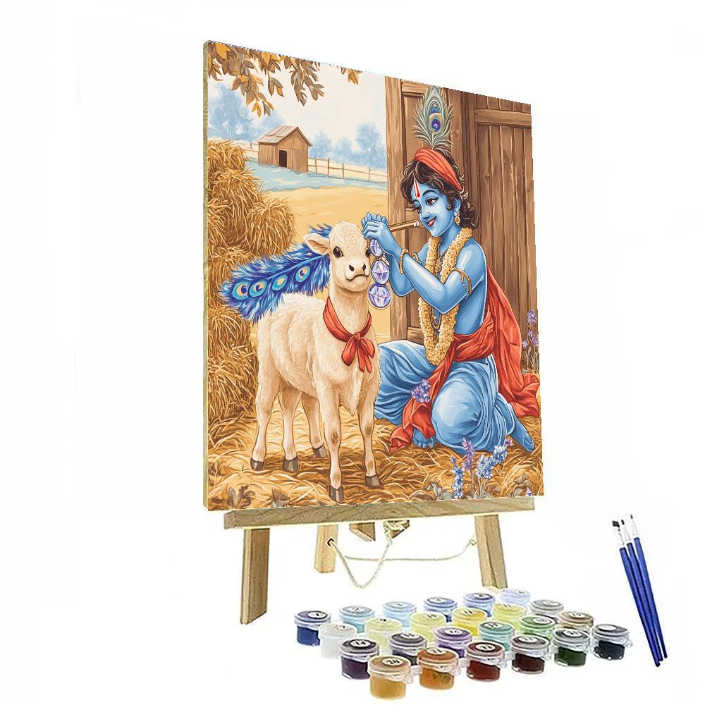 Krishna And The Crystal Cowbell Chimes paint by number
