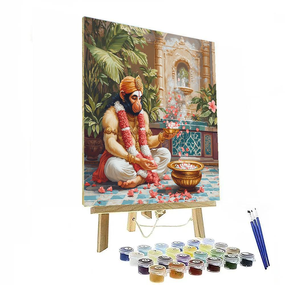 Garden Mural With Hanuman Blessing Paint by numbers kits