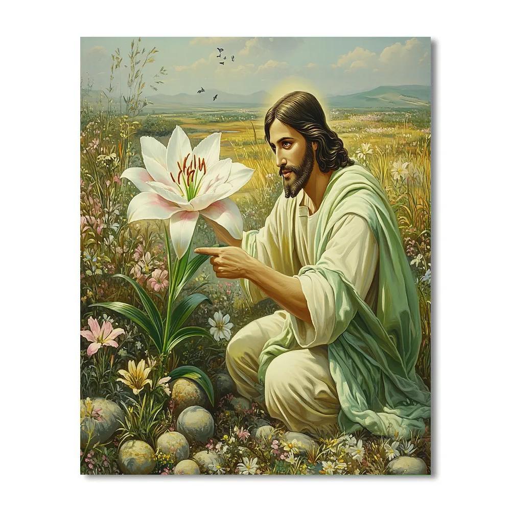 Jesus And The Lily Of The Field Paint by numbers kits