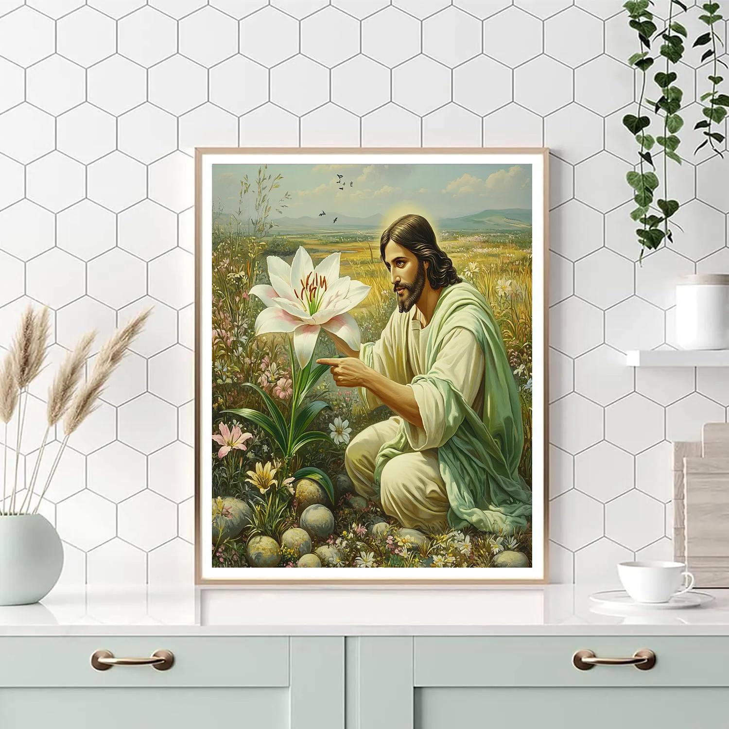 Jesus And The Lily Of The Field Paint by numbers kits