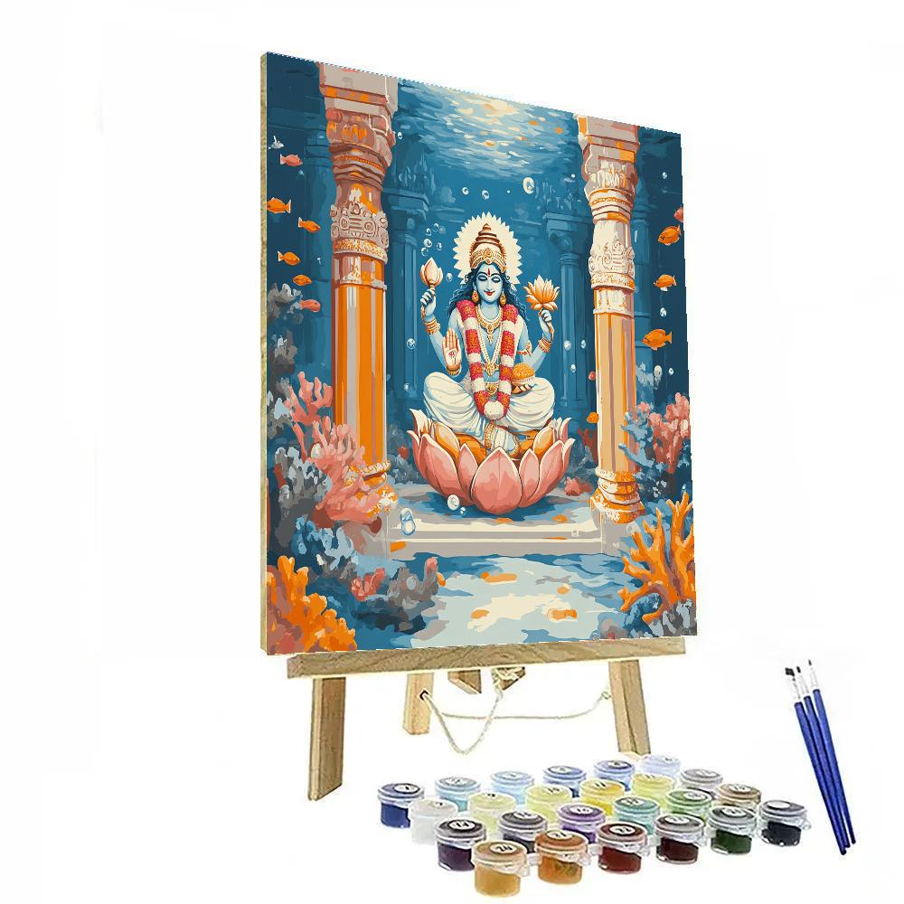 Vishnu And Shesha In The Coral Palace Undersea Paint by numbers art