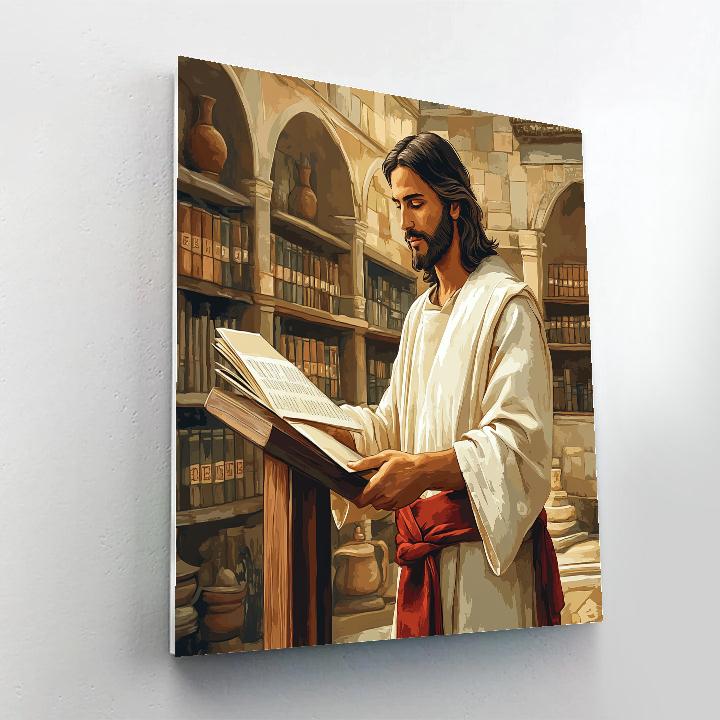 Jesus In The Library Of Parables DIY paint by numbers