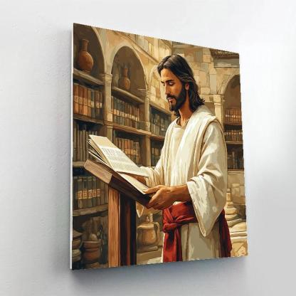 Jesus In The Library Of Parables DIY paint by numbers