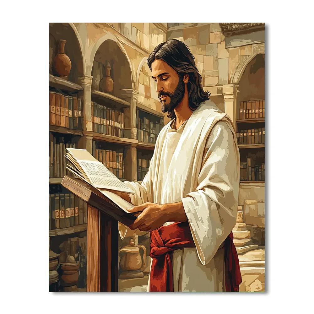 Jesus In The Library Of Parables DIY paint by numbers