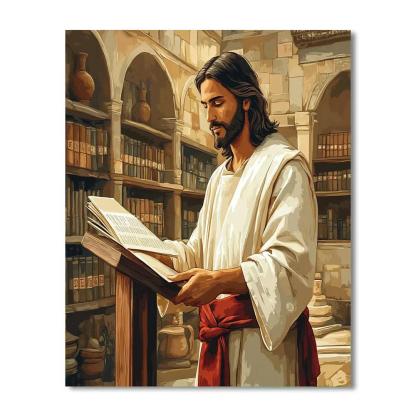 Jesus In The Library Of Parables DIY paint by numbers