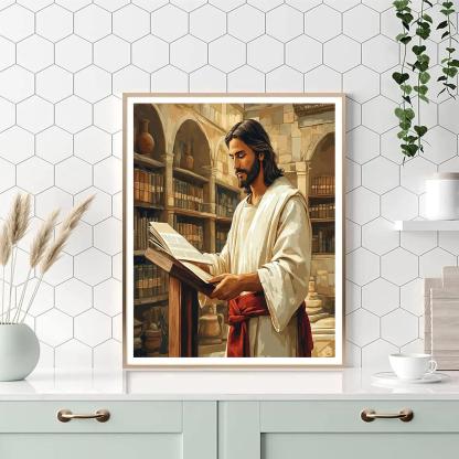 Jesus In The Library Of Parables DIY paint by numbers