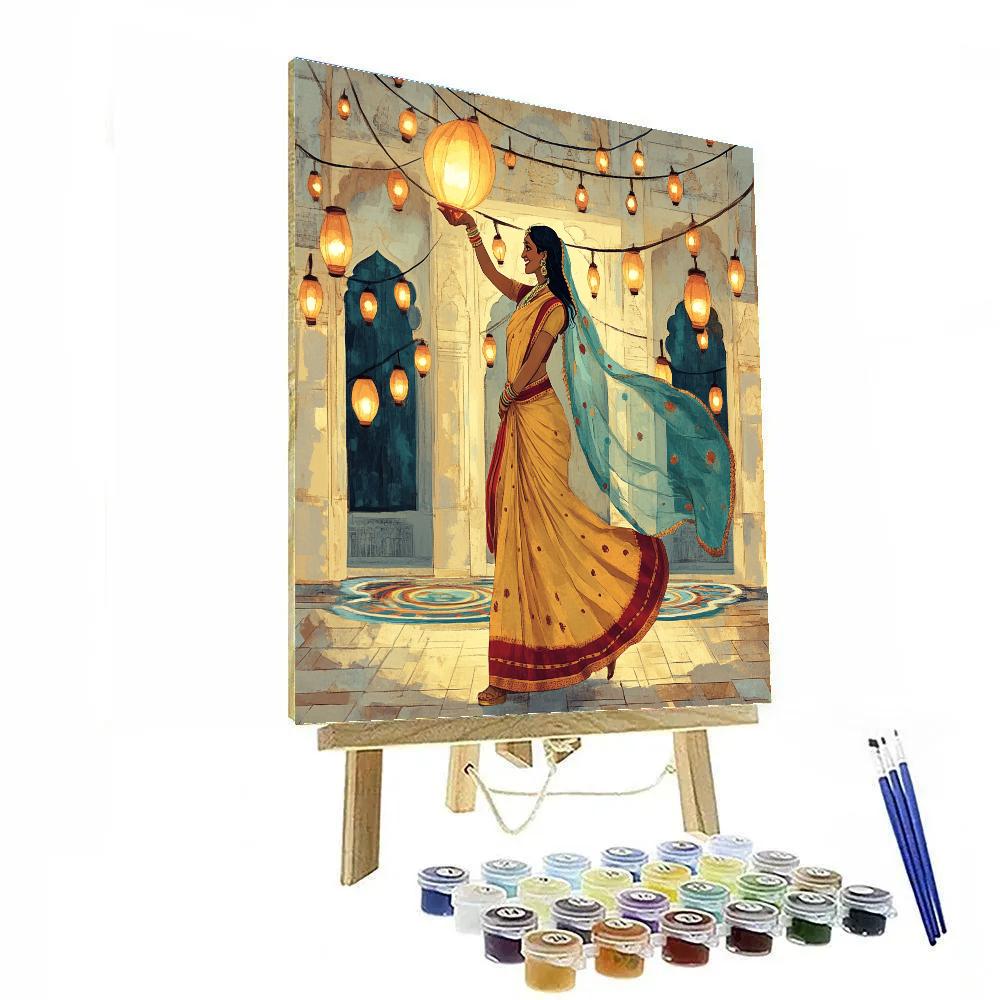 Parvati In Festival Lantern Courtyard Paint by numbers art