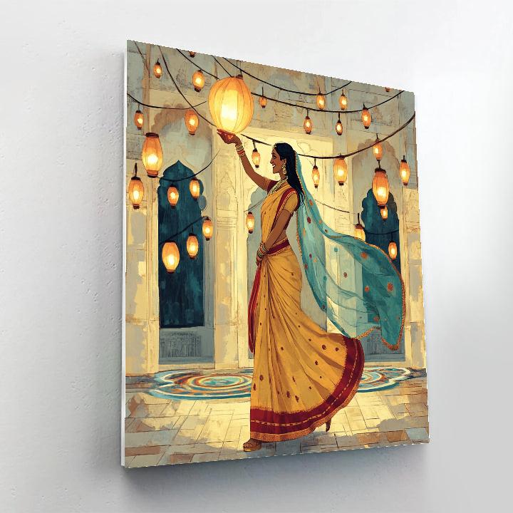 Parvati In Festival Lantern Courtyard Paint by numbers art