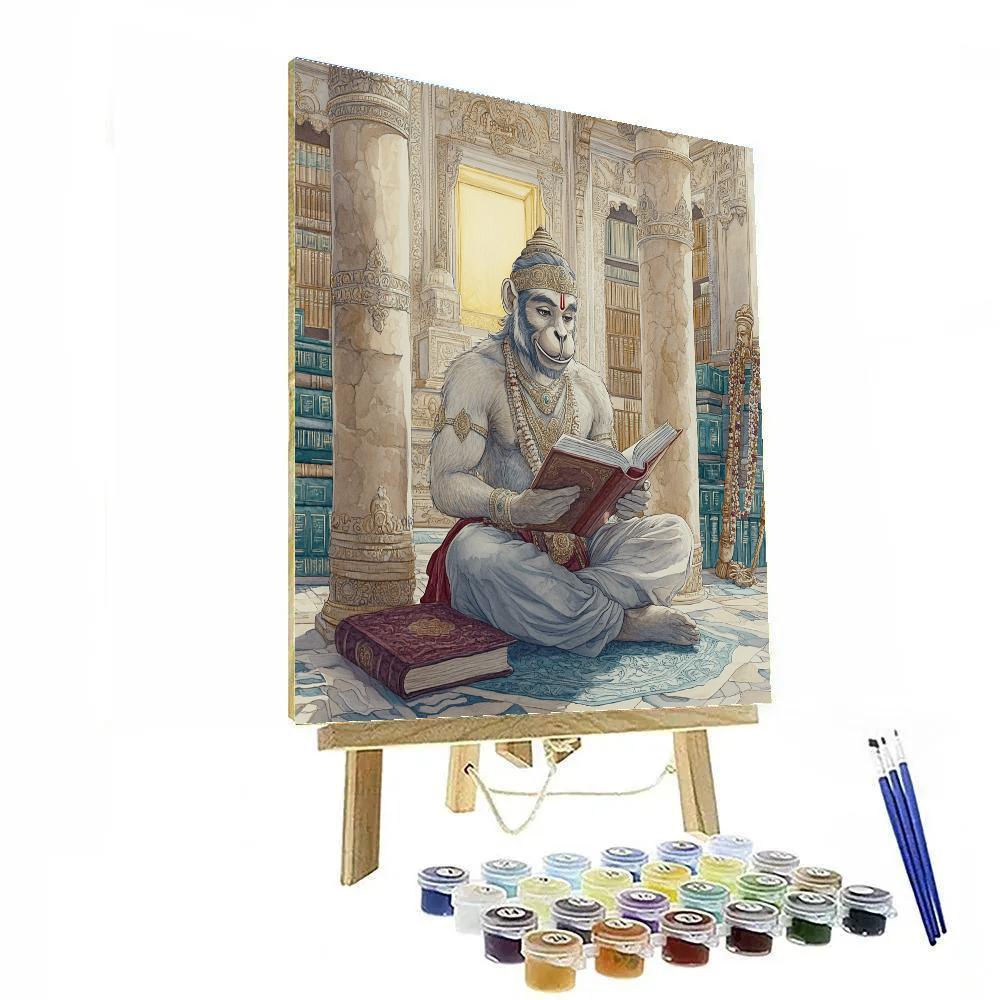 Temple Library Study Hanuman paint by color