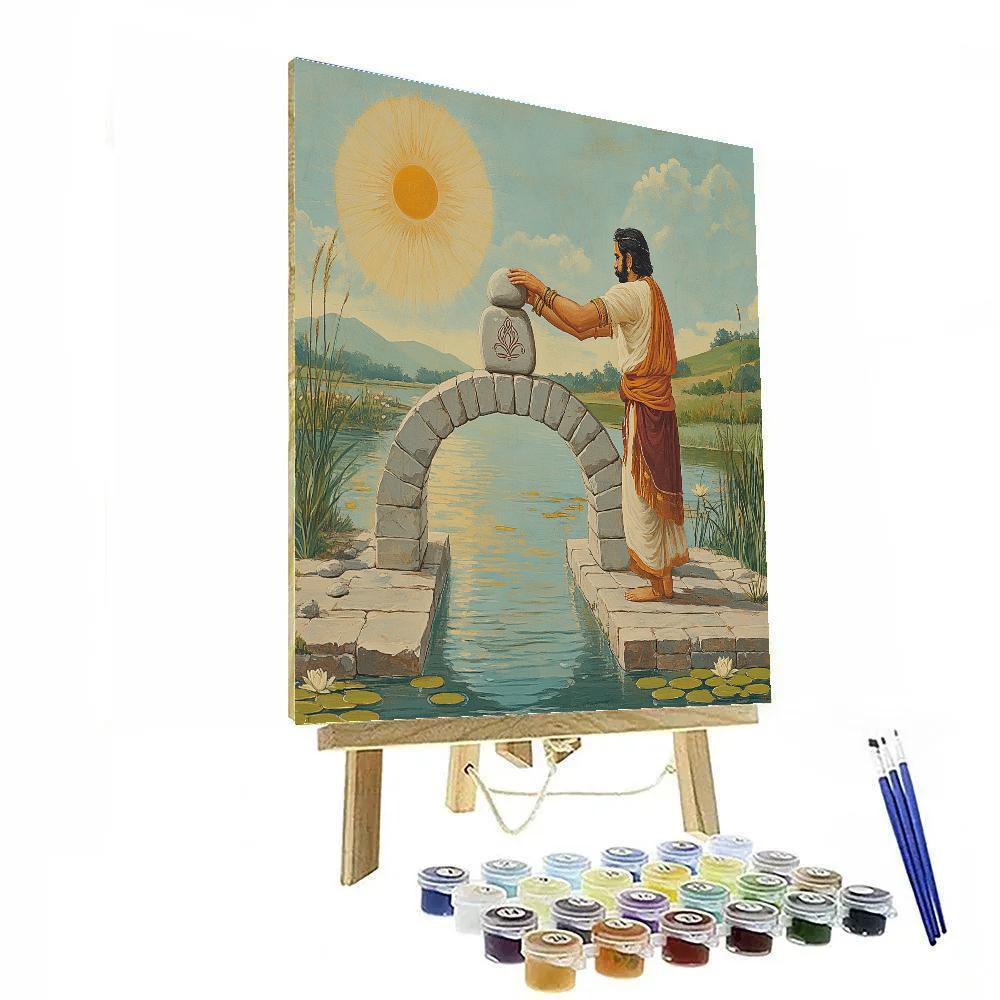 Hanuman Riverstone Bridge Builder paint by numbers