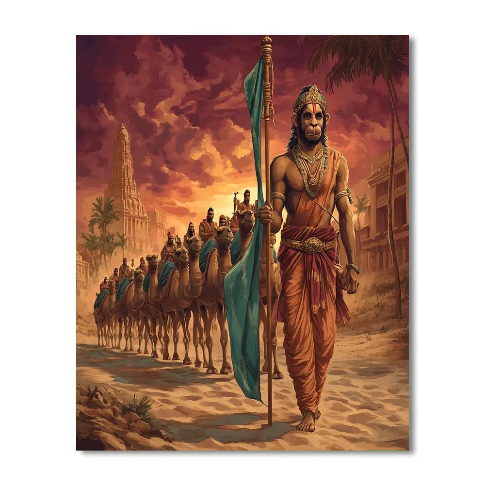 Desert Caravan Hanuman Sentinel Paint by numbers kits