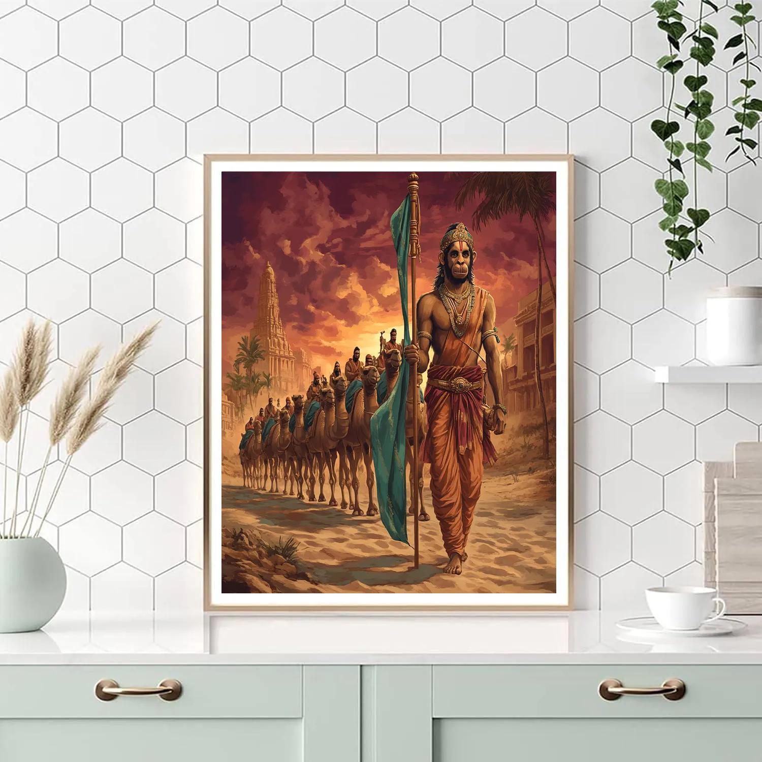 Desert Caravan Hanuman Sentinel Paint by numbers kits