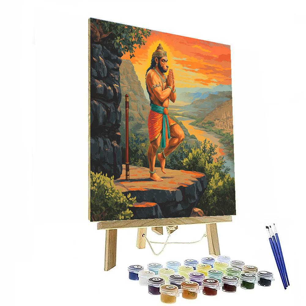 Hanuman Sunset Yoga Balance Paint by numbers kits