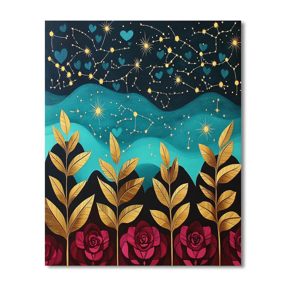 Frida Kahlo Inspired Ancestral Stardust Loteria Pattern paint by number