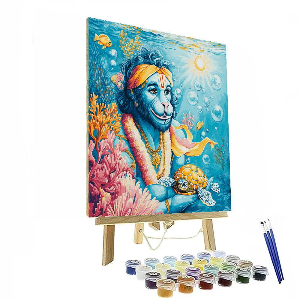 Hanuman Coral Reef Guardian Number painting