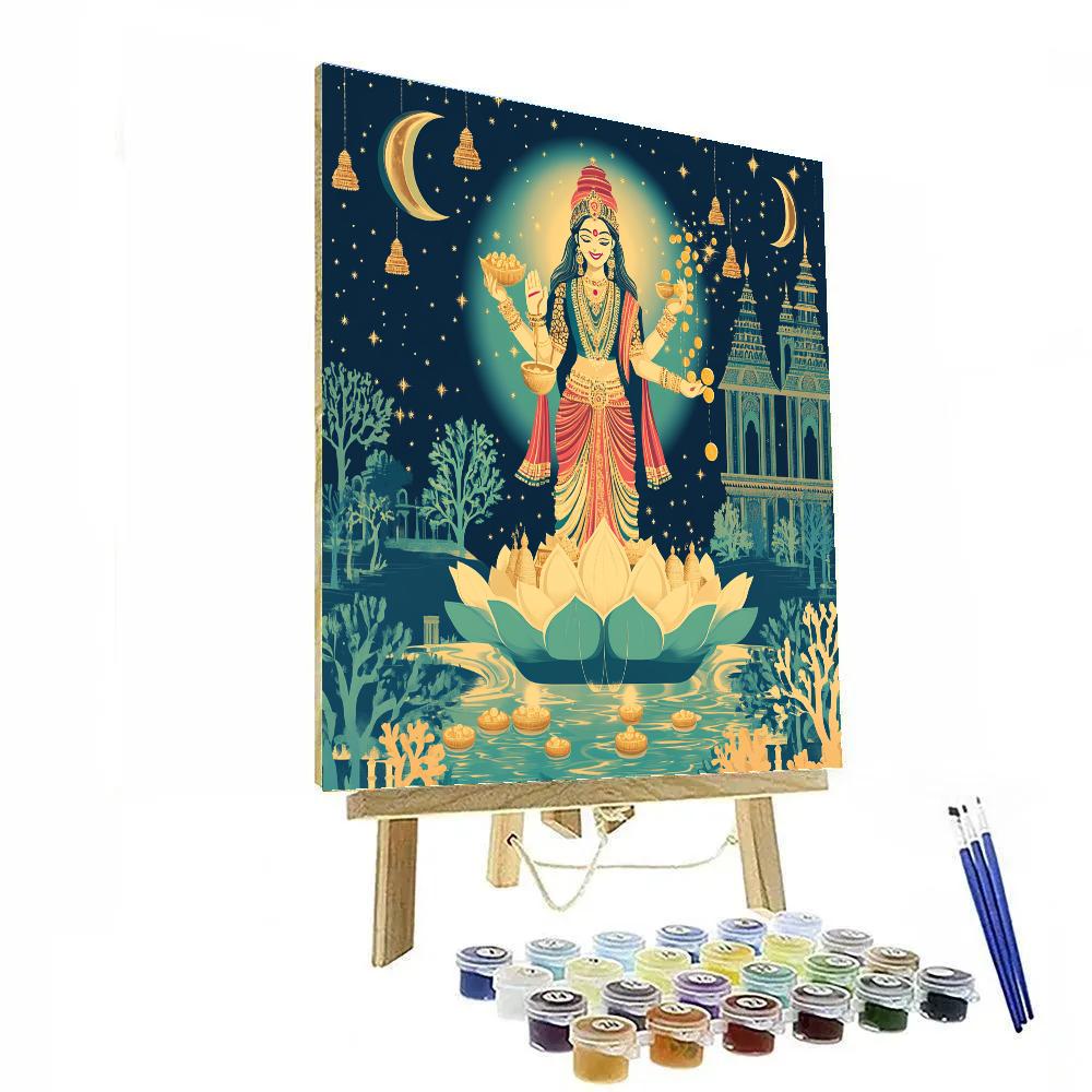 Celestial River Lakshmi Procession Paint by numbers kits