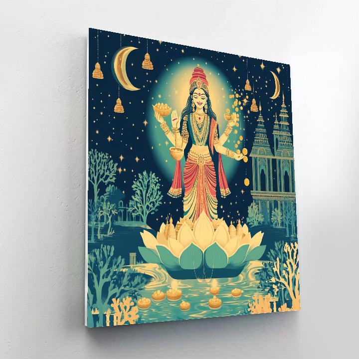 Celestial River Lakshmi Procession Paint by numbers kits