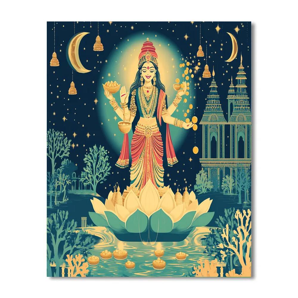 Celestial River Lakshmi Procession Paint by numbers kits