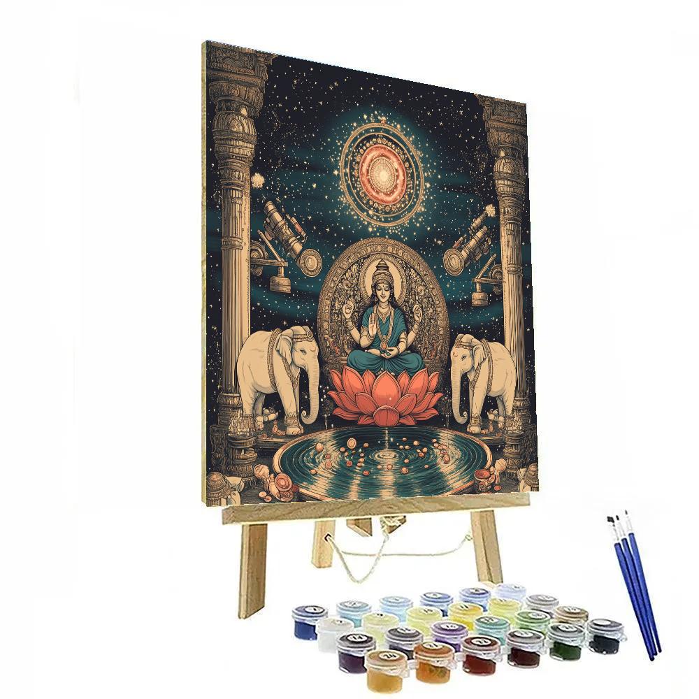 Lotus Observatory With Lakshmi Blessing Paint by numbers kits