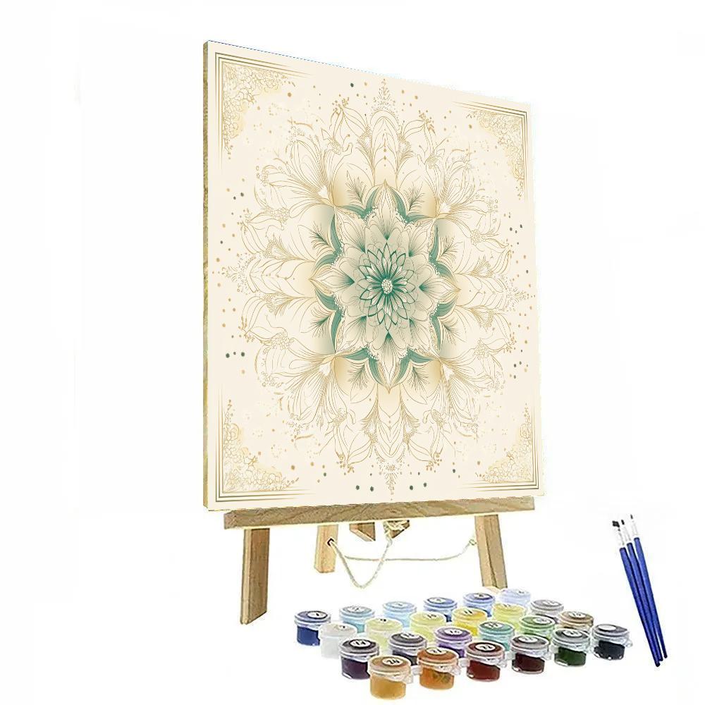 Alphonse Mucha Inspired Celestial Botanic Mandala DIY paint by numbers